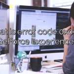 What is error code 0x0003 GeForce experience?