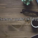What is error code 0x80190001?