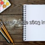 What is error code 1603 in Java?