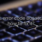 What is error code 805a0190 and how to fix it?