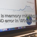 What is memory management BSOD error in Windows 10?