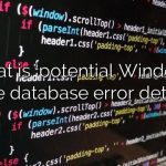 What is ‘potential Windows Update database error detected?