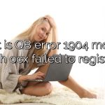 What is QB error 1904 module flash ocx failed to register?