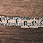What is the IRP error recording application setting?
